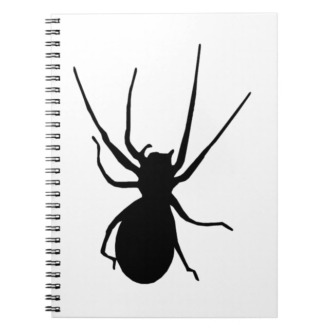 Cuaderno Bloc de notas en espiral de araña negra (Frente)