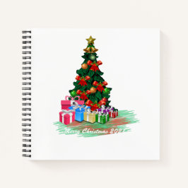 Cuaderno Bloc de notas en espiral de árbol de Navidad