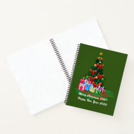 Cuaderno Bloc de notas en espiral de árbol de Navidad