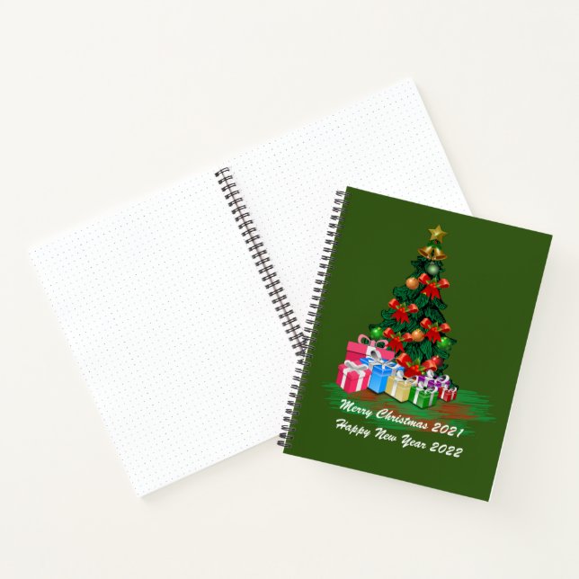 Cuaderno Bloc de notas en espiral de árbol de Navidad (Interior)