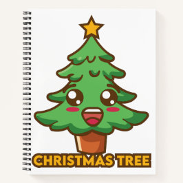 Cuaderno Bloc de notas en espiral de árbol de Navidad