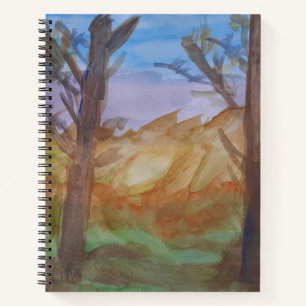 Cuaderno Bloc de notas en espiral de árboles de sol