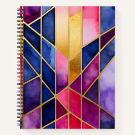 Cuaderno Bloc de notas en espiral de arte de cristal con ma