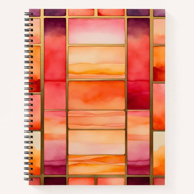 Cuaderno Bloc de notas en espiral de arte de cristal con ma (Anverso)