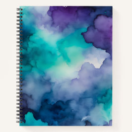 Cuaderno Bloc de notas en espiral de arte de humo colorido