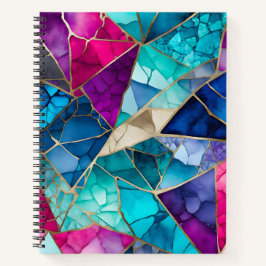 Cuaderno Bloc de notas en espiral de arte mosaico de crista