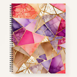 Cuaderno Bloc de notas en espiral de arte mosaico de crista