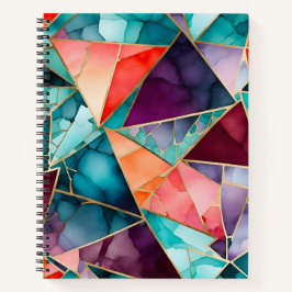 Cuaderno Bloc de notas en espiral de arte mosaico de crista