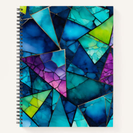 Cuaderno Bloc de notas en espiral de arte mosaico de crista