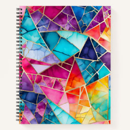 Cuaderno Bloc de notas en espiral de arte mosaico de crista