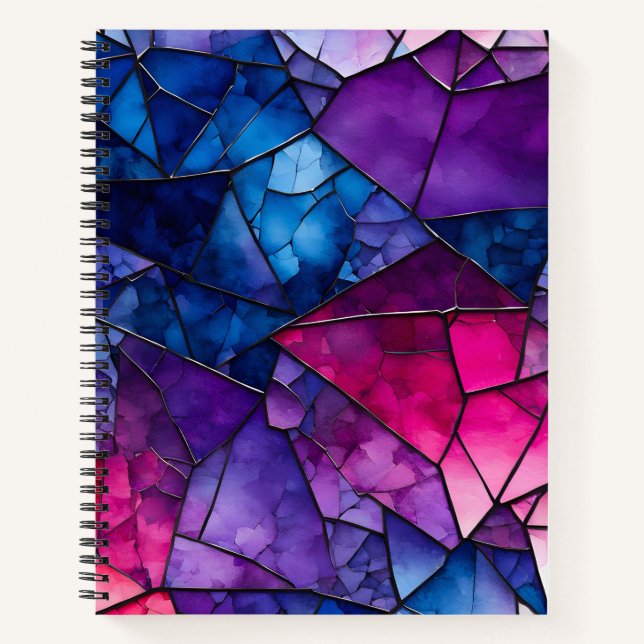 Cuaderno Bloc de notas en espiral de arte mosaico de crista (Anverso)