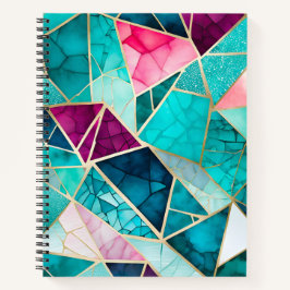 Cuaderno Bloc de notas en espiral de arte mosaico de crista