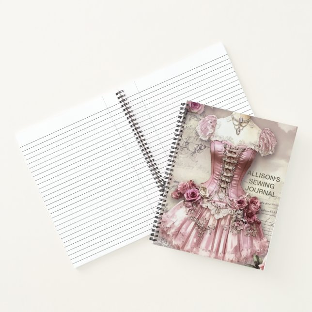 Cuaderno Bloc de notas en espiral de asientos de costura (Interior)
