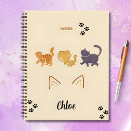 Cuaderno bloc de notas en espiral de aventuras para gatos