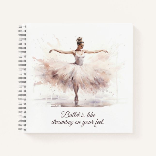Cuaderno Bloc de notas en espiral de ballet (Anverso)