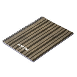 Cuaderno Bloc de notas en espiral de bandas marrón personal