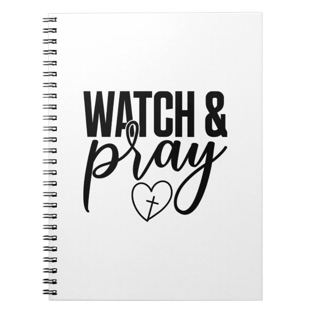 Cuaderno Bloc de notas en espiral de blanco y negro (Frente)