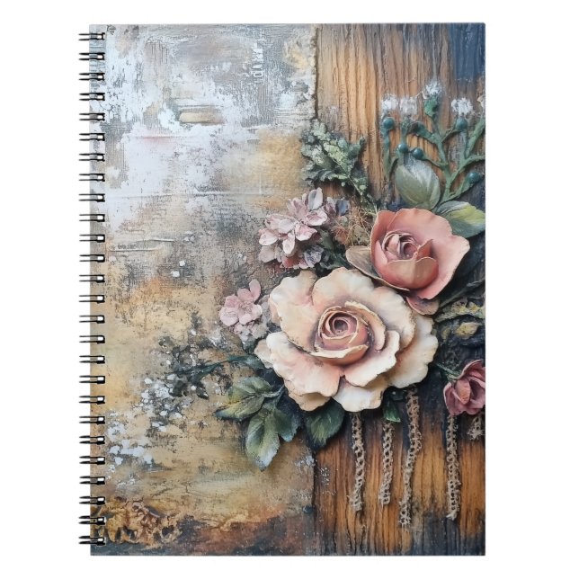 Cuaderno Bloc de notas en espiral de Boho Blossom (Frente)
