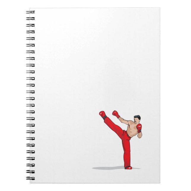 Cuaderno Bloc de notas en espiral de boxeo de Kick (Frente)