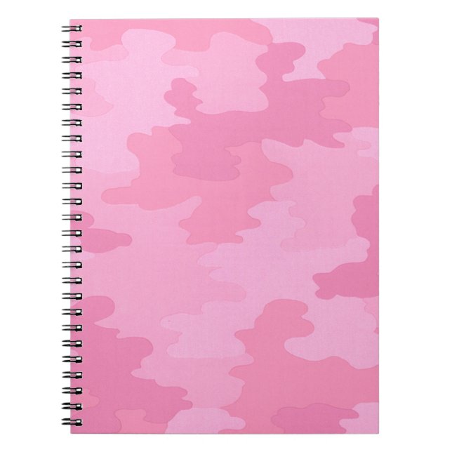 Cuaderno Bloc de notas en espiral de camuflaje rosa (Frente)