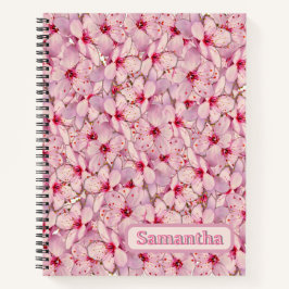 Cuaderno Bloc de notas en espiral de cerezo