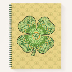 Cuaderno Bloc de notas en espiral de chamrock celta