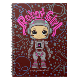 Cuaderno Bloc de notas en espiral de Chica Robot