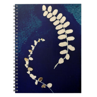 Cuaderno Bloc de notas en espiral de cianotipio azul oscuro