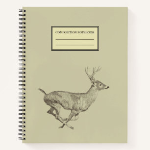 Cuaderno Bloc de notas en espiral de ciervos en ejecución