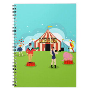 Cuaderno Bloc de notas en espiral de circo de personalizabl