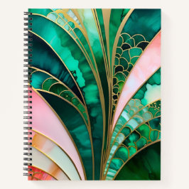 Cuaderno Bloc de notas en espiral de color Art Deco