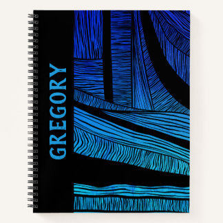 Cuaderno Bloc de notas en espiral de combinación de onda az