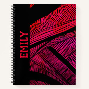 Cuaderno Bloc de notas en espiral de combinación de onda p