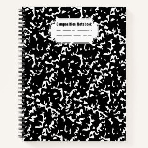 Cuaderno bloc de notas en espiral de composición negra