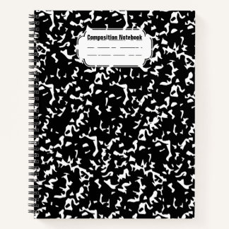 Cuaderno bloc de notas en espiral de composición negra