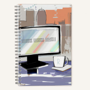 Cuaderno Bloc de notas en espiral de contraseñas de equipo