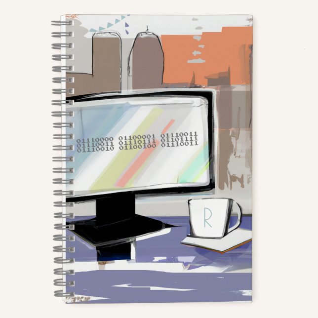 Cuaderno Bloc de notas en espiral de contraseñas de equipo (Anverso)