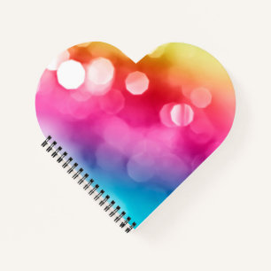Cuaderno Bloc de notas en espiral de corazón brillante abs