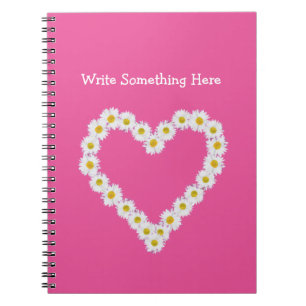 Cuaderno Bloc de notas en espiral de corazón de cadena de m
