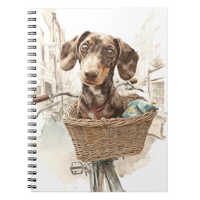 Cuaderno Bloc de notas en espiral de Dachshund (Frente)