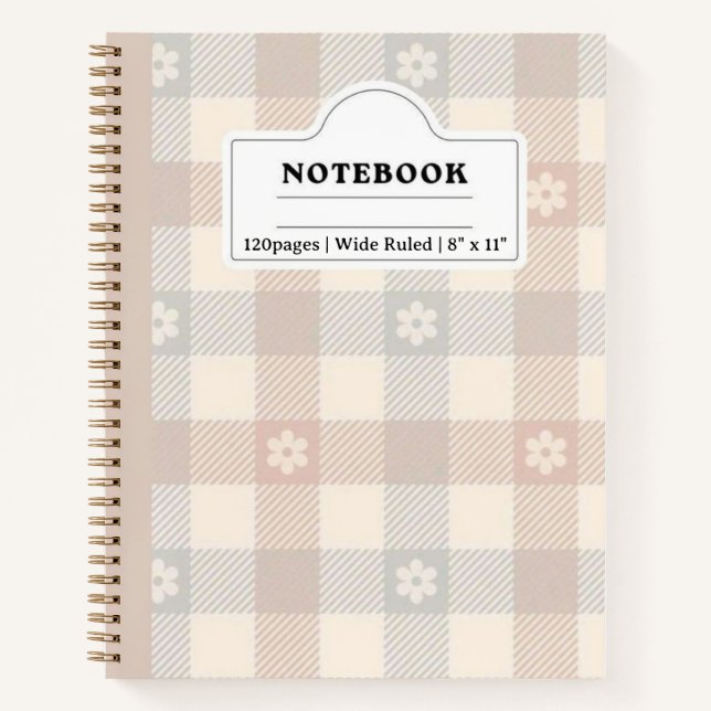 Cuaderno Bloc de notas en espiral de Daisy Gingham (Anverso)