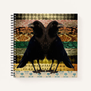 Cuaderno Bloc de notas en espiral de Damask antiguo