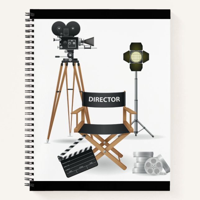 Cuaderno Bloc de notas en espiral de director de película (Anverso)