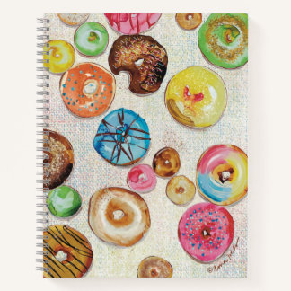 Cuaderno Bloc de notas en espiral de Donuts diversos