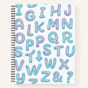 Cuaderno Bloc de notas en espiral de doodle negrita de esti