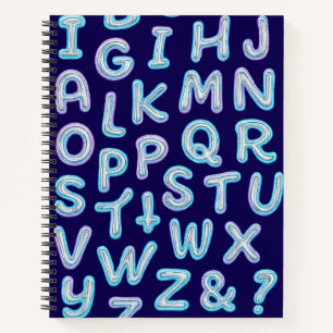 Cuaderno Bloc de notas en espiral de doodle negrita de esti