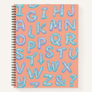 Cuaderno Bloc de notas en espiral de doodle negrita de esti