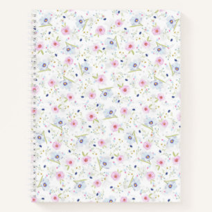 Cuaderno Bloc de notas en espiral de estilo flor