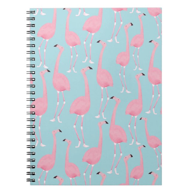 Cuaderno Bloc de notas en espiral de flamenco rosa (Frente)