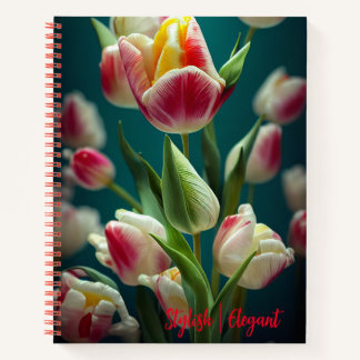 Cuaderno Bloc de notas en espiral de flor de tulipán